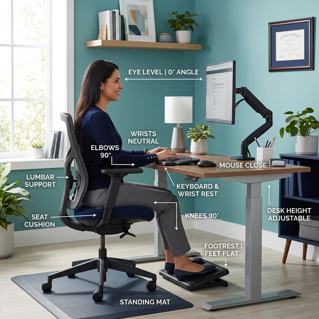 Featured image for article: The Ultimate Ergonomic Desk Setup Guide: 7 Steps to a Pain-Free Workstation (2025)