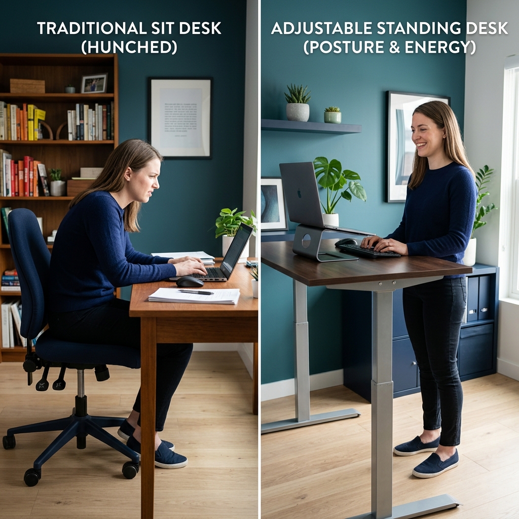Featured image for article: Standing Desk vs Sitting Desk: What 15 Studies Actually Tell You (2025 Update)